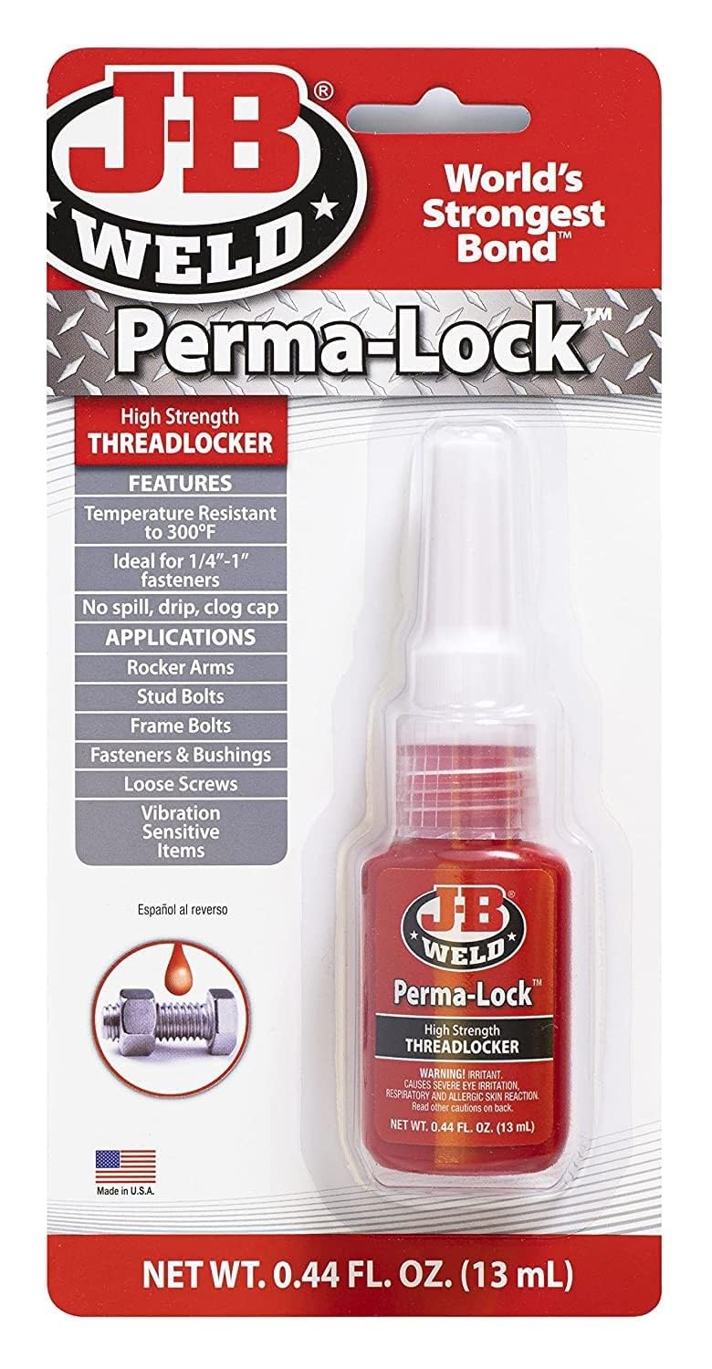 J-B Weld Perma-Lock 27113 High Strength Threadlocker - Red - 13 ml