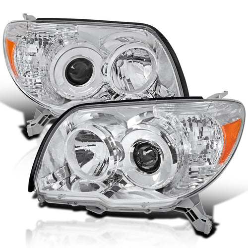 Chrome Projector Headlights SPEC-D TUNING Compatible with 2006-2009 Toyota 4Runner SR5 Limited, Left + Right Pair Headlamps Assembly