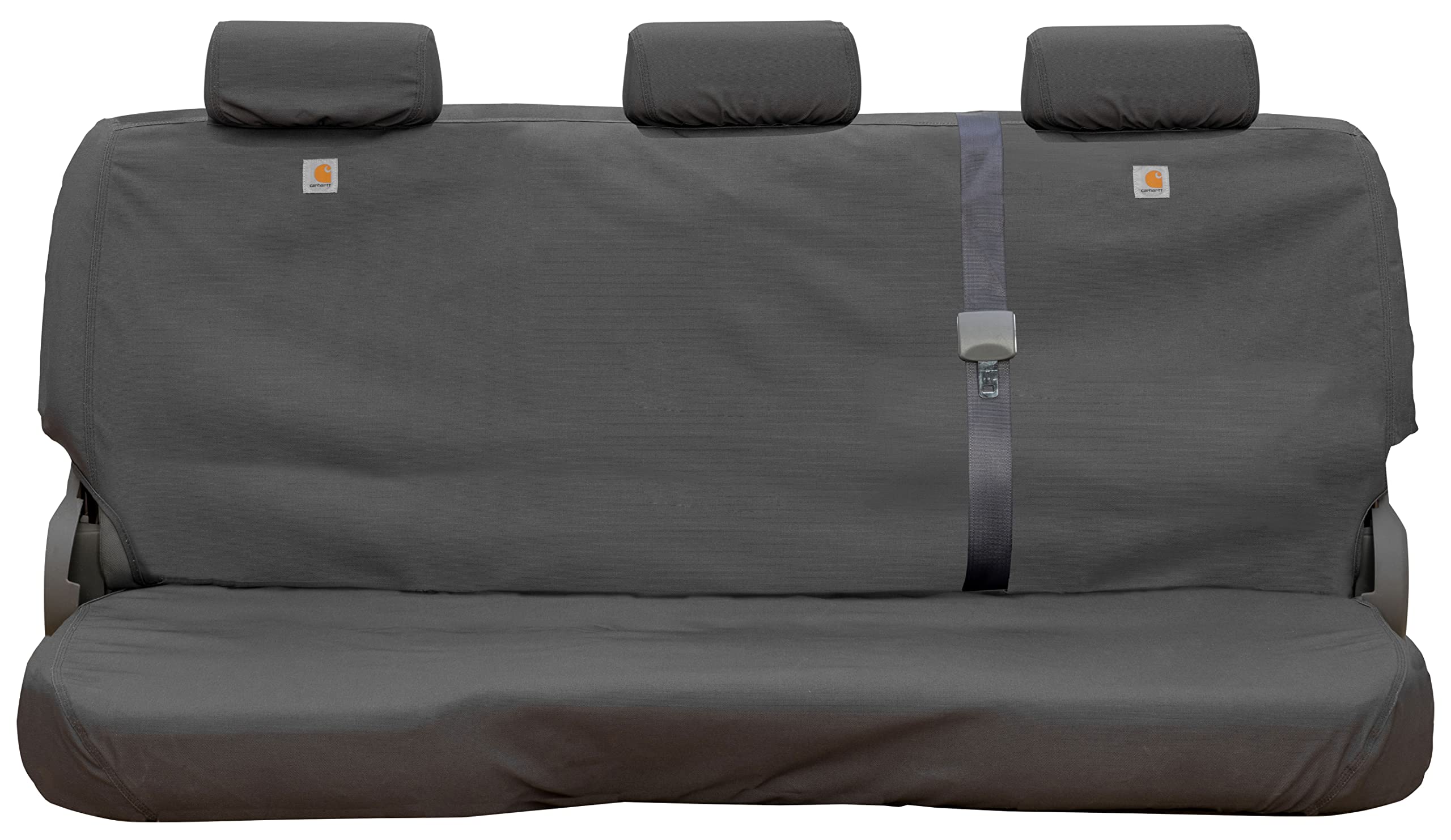 Covercraft Custom Seat Covers Carhartt SeatSaver | Fits 2011-2018 Ram 1500, 2019-2024 1500 Classic, 2011-2024 2500/3500 | 2nd Row Solid Bench Seat, Duck Weave Gravel