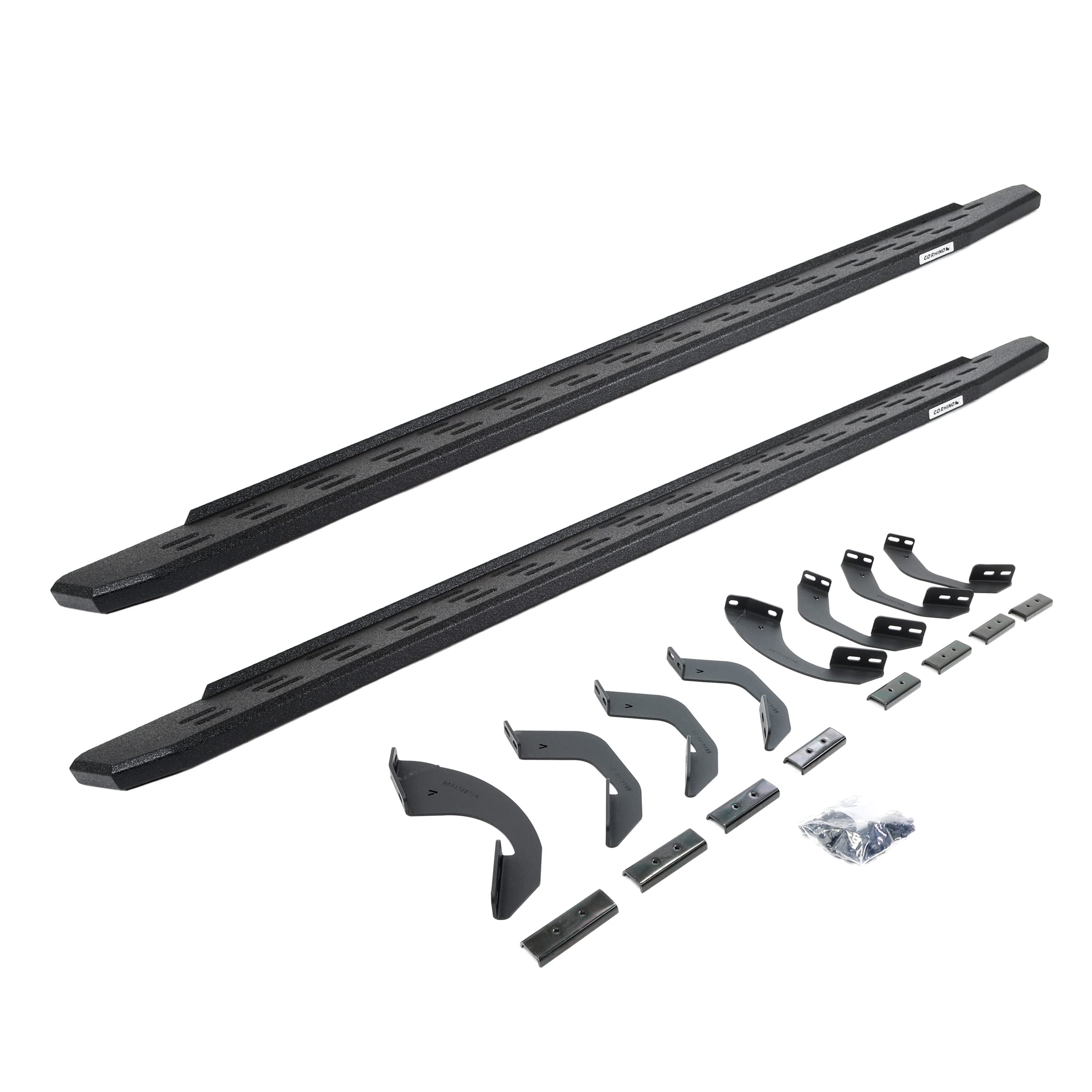 RB30 Running Boards & Brackets Go Rhino | Galvanized Steel, Protective Bedliner Coating | 69643973T | Fits 2023-2024 Toyota Sequoia