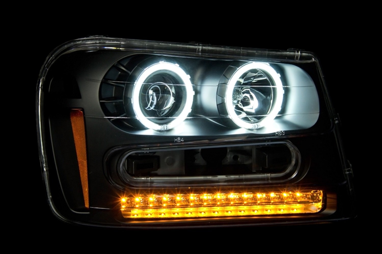 Chevrolet Trailblazer Anzo USA 111127 Black Projectors w/Halos Headlight Assembly - (Sold in Pairs)