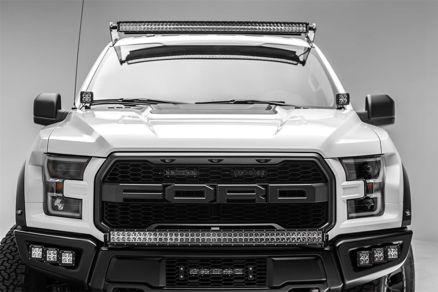 ZROADZ Front Roof LED Kit Z335662-KIT-C; Incl. [1] 52 in. LED Curved Double Row Light Bar and Universal Wiring Harness