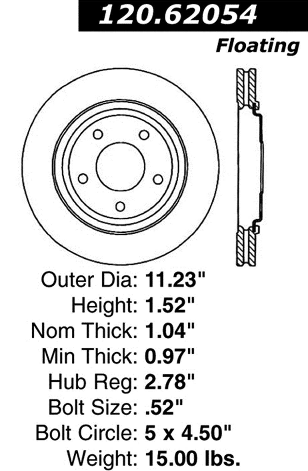 Sport Drilled/Slotted Brake Rotor StopTech 127.62054R (Front Right), 1 Pack