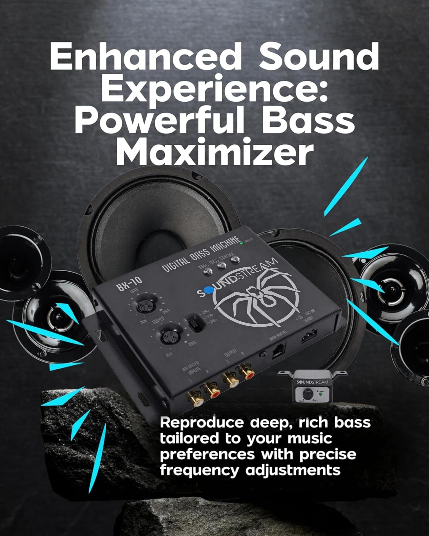 Bass Enhancer Processor Soundstream BX-10 – Car Audio Bass Restoration Processor with Remote Control | Epicenter Alternative for Factory & Aftermarket Sound Systems | Subwoofer Bass Booster