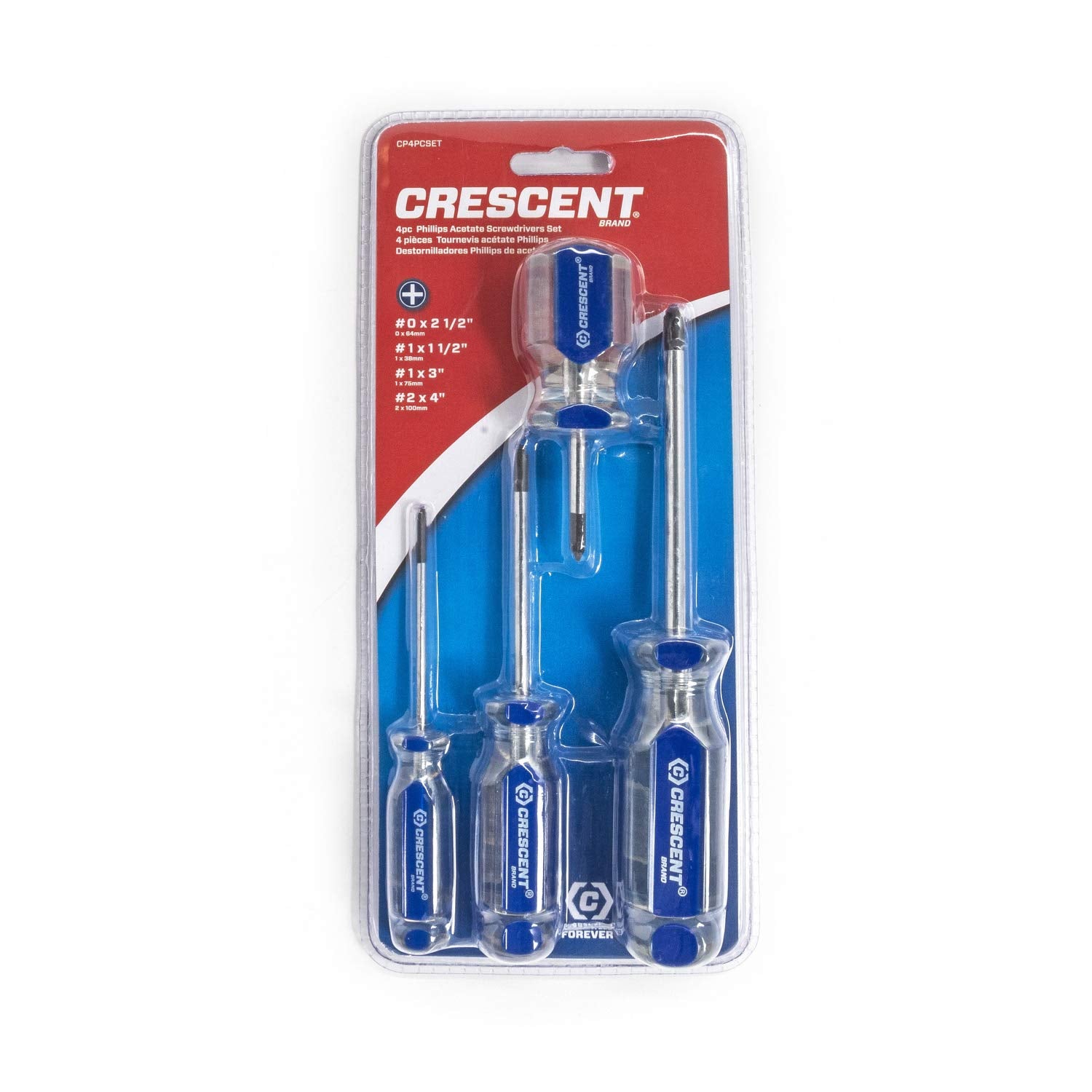 4 Pc. Crescent Phillips Acetate Screwdriver Set - CP4PCSET