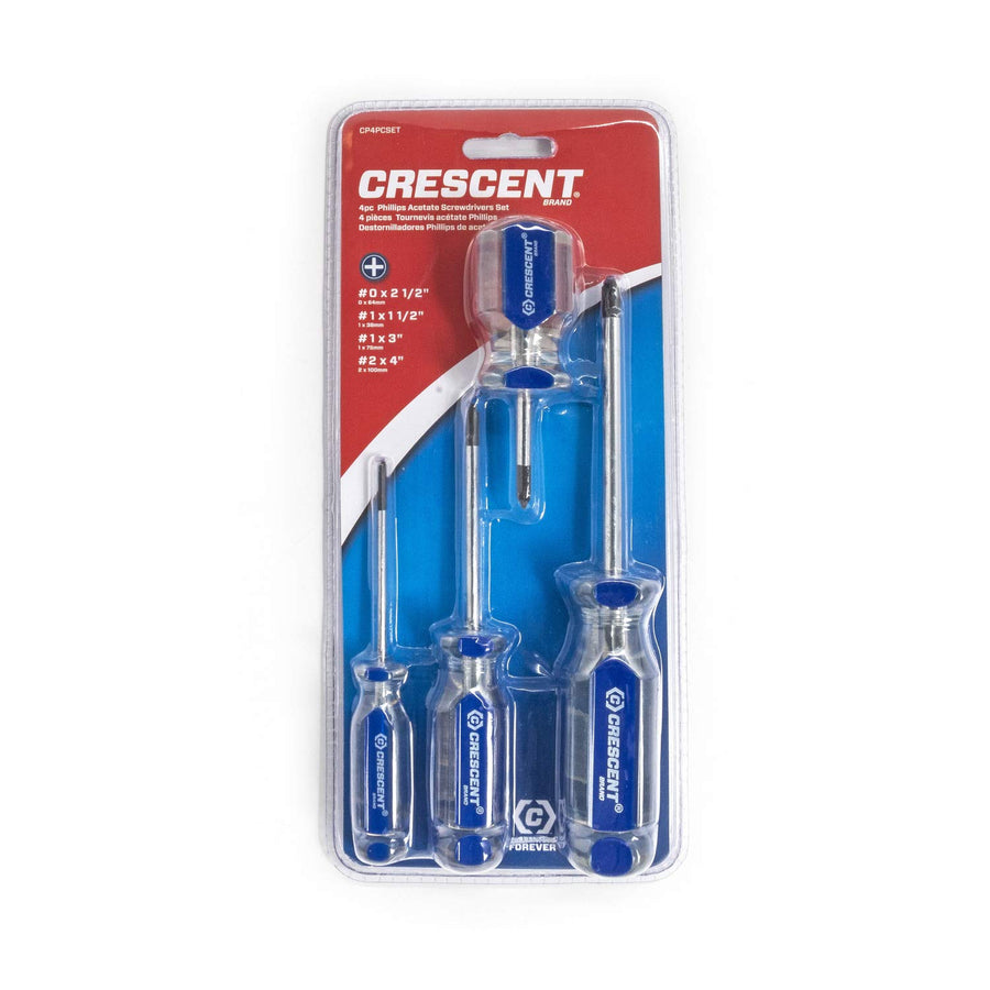 4 Pc. Crescent Phillips Acetate Screwdriver Set - CP4PCSET