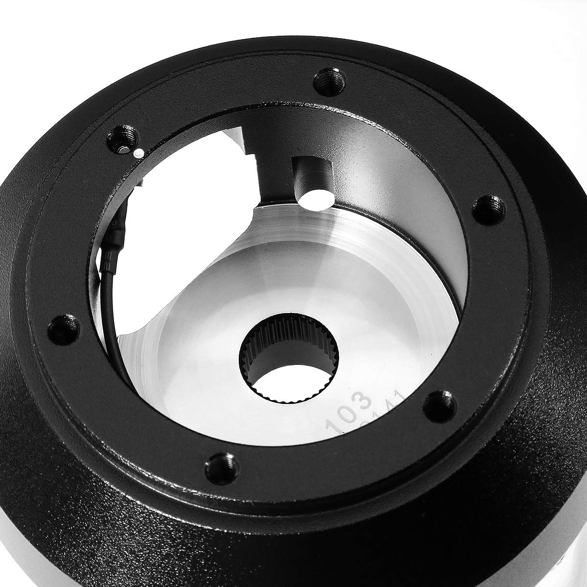 NRG Innovations Steering Wheel NRG-SRK-103H Quick Release Short Hub Adapter 6 X 70mm Bolt Pattern, Retain Horn & Turn Signals, Black Body