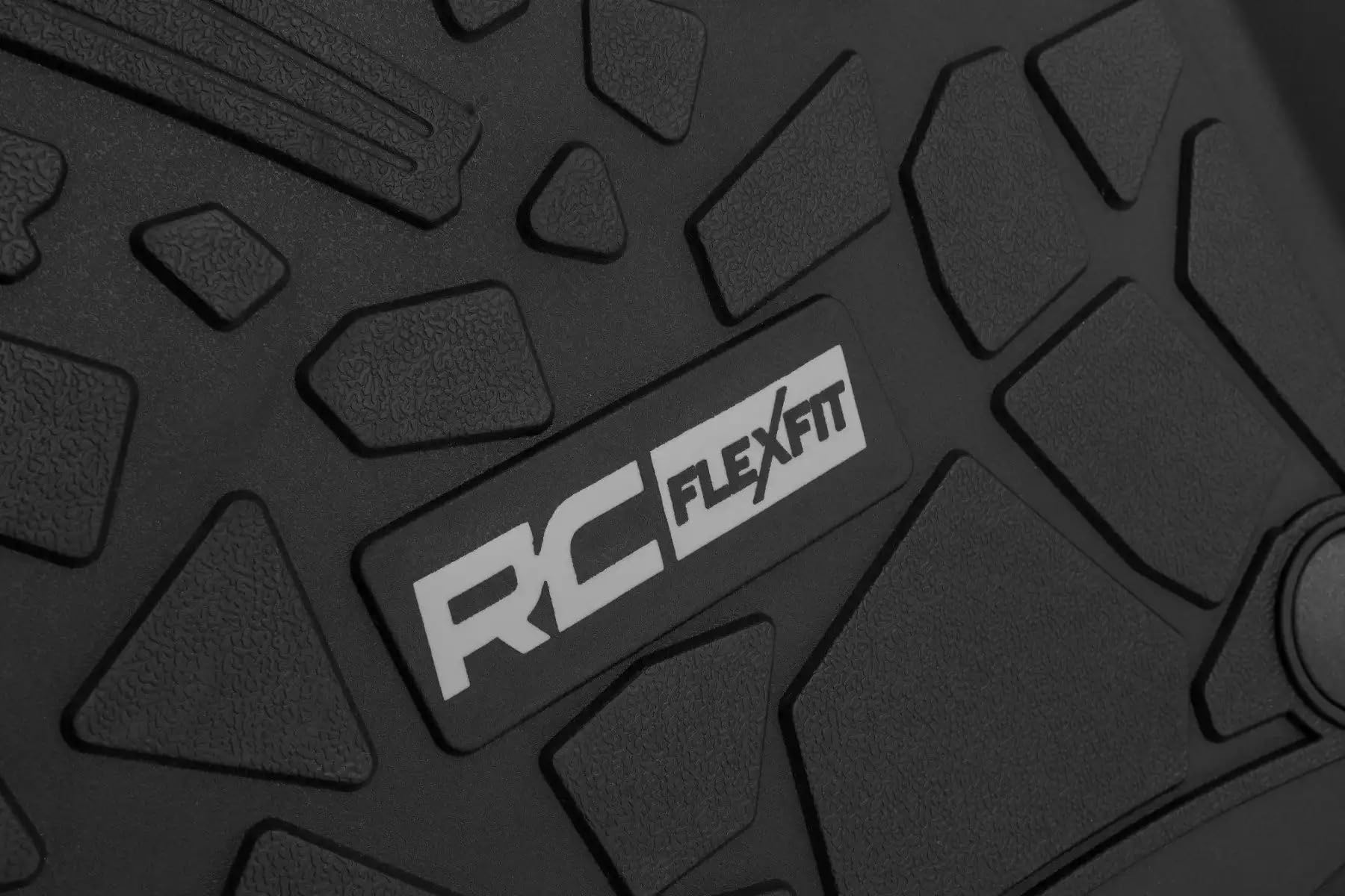 Flex-Fit Rough Country Floor Mats for Jeep Gladiator JT (2020-2025) - Front & Rear Set, Custom All-Weather Non-Slip TPE Liners w/Spill Saver Lip