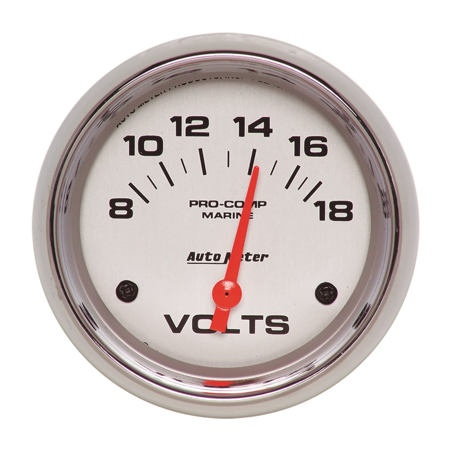 AutoMeter Voltmeter Gauge, 2 5/8", 18V, Electric, Marine Chrome (200757-35)