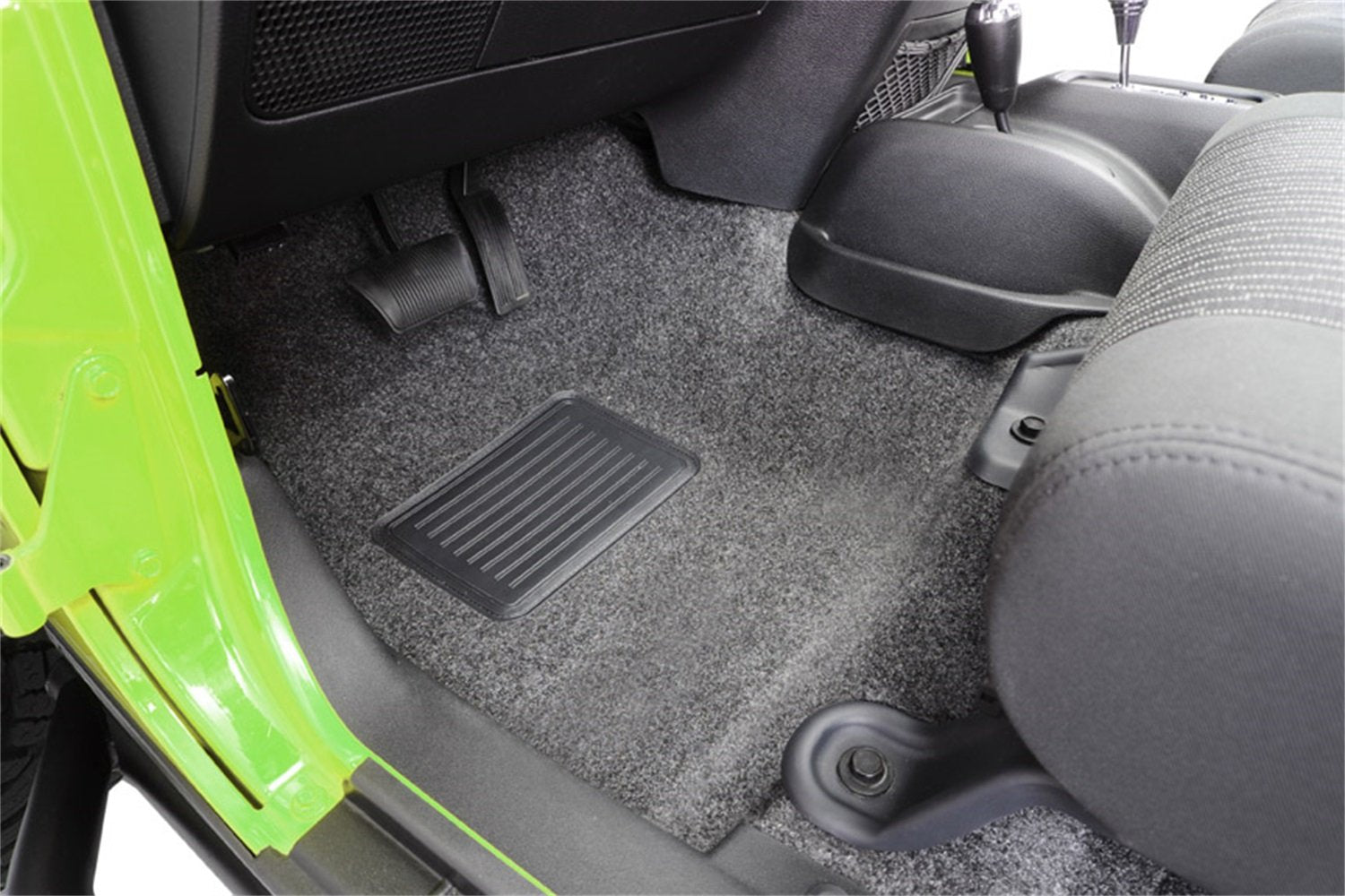 Jeep Liners - Bedrug | 1976 - 1995 Jeep Wrangler CJ-7 / YJ, Front Floor Liners (Includes Heat Shields) | Grey - 8 pc. | BRCYJ76F