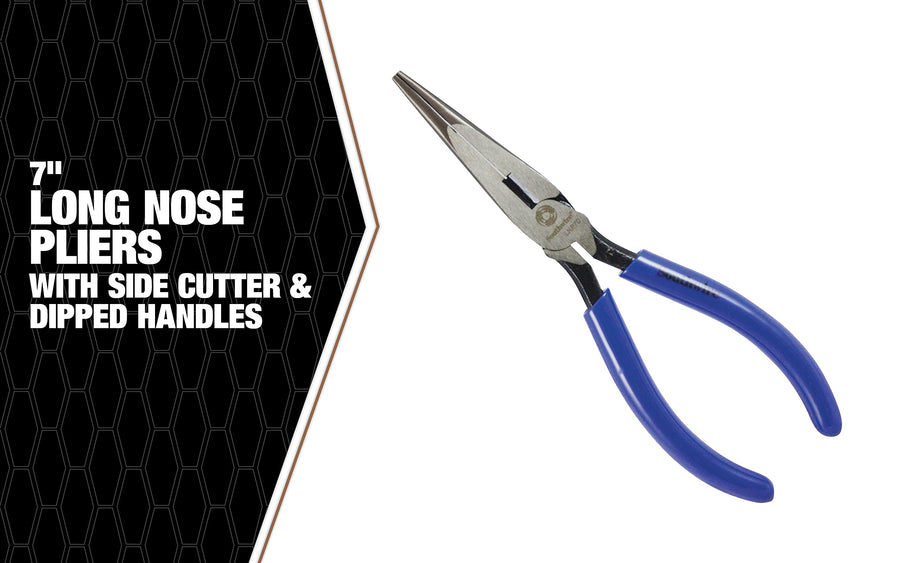 Long-Nose Southwire LNP7D Pliers with Side Cutter and Dipped Handles; 7-Inch