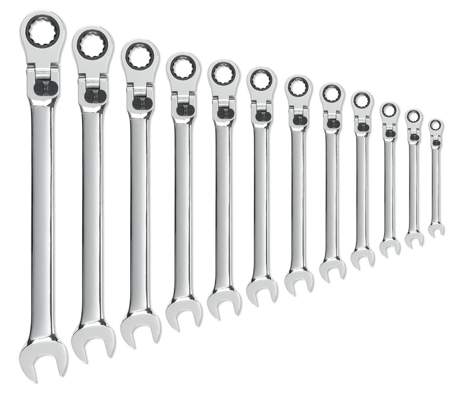 12 Pc. GEARWRENCH 12 Pt. XL Locking Flex Head Ratcheting Combination Wrench Set, Metric - 85698