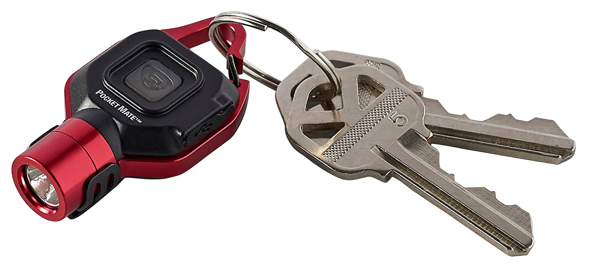 Streamlight Pocket Mate 73301 325-Lumen Keychain/Clip-on USB Rechargeable Flashlight, Red