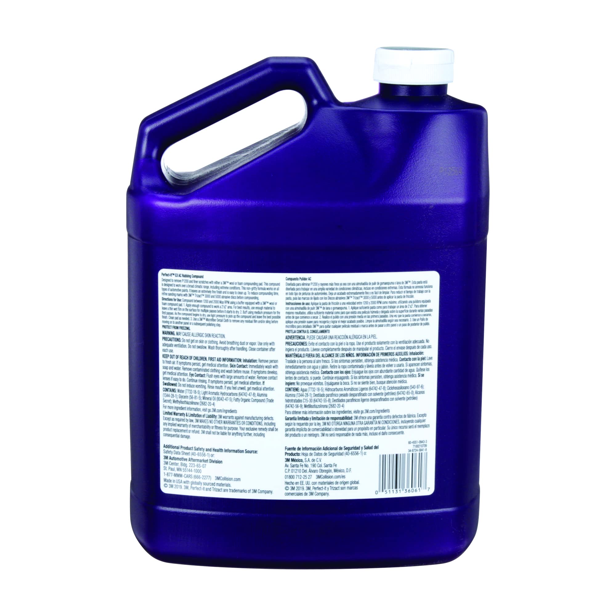 3M Perfect-It EX AC Rubbing Compound, 36061, Fast Cutting, High Performing, 1 gal (8.95 lb)