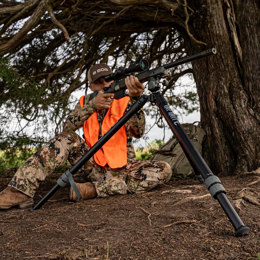 Infinite BOG ARCA Swiss Tripod with 360 Degree Ball Head, Quick-Release Arca Swiss Mount System, and Integral Bubble Level for Hunting, Shooting, Outdoors