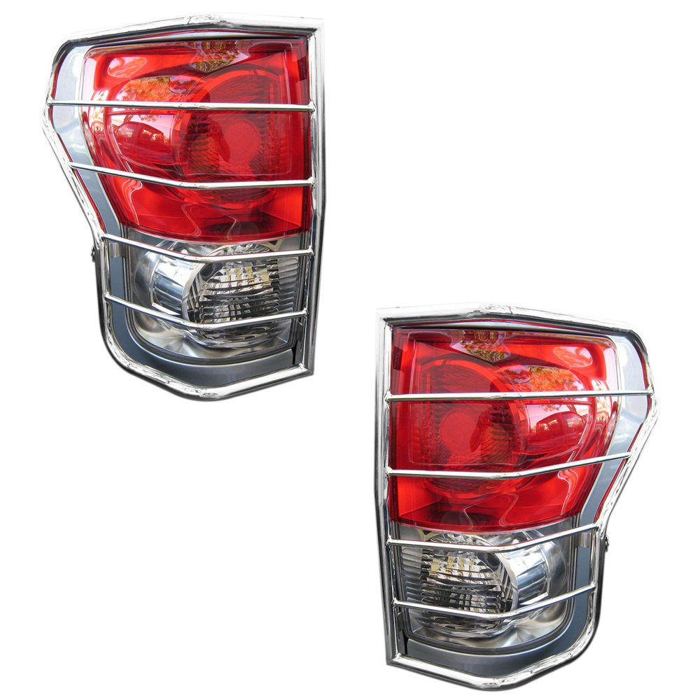 Tail Light Guards Black Horse Stainless Steel Compatible with 2003-2009 Hummer H2-7GHU010SS