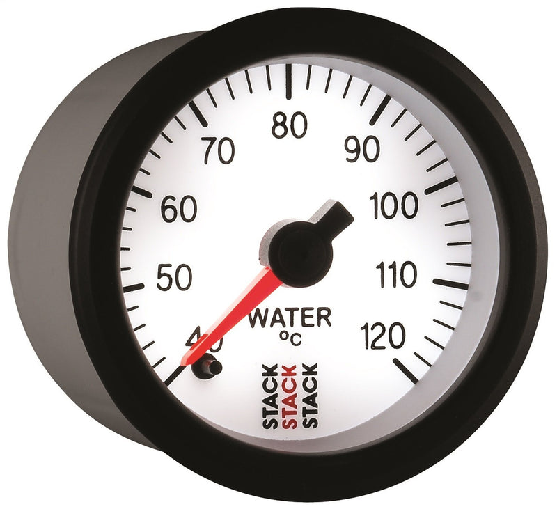 Water Temp - Stack, PRO Stepper Motor, 52MM, WHT, Gauge