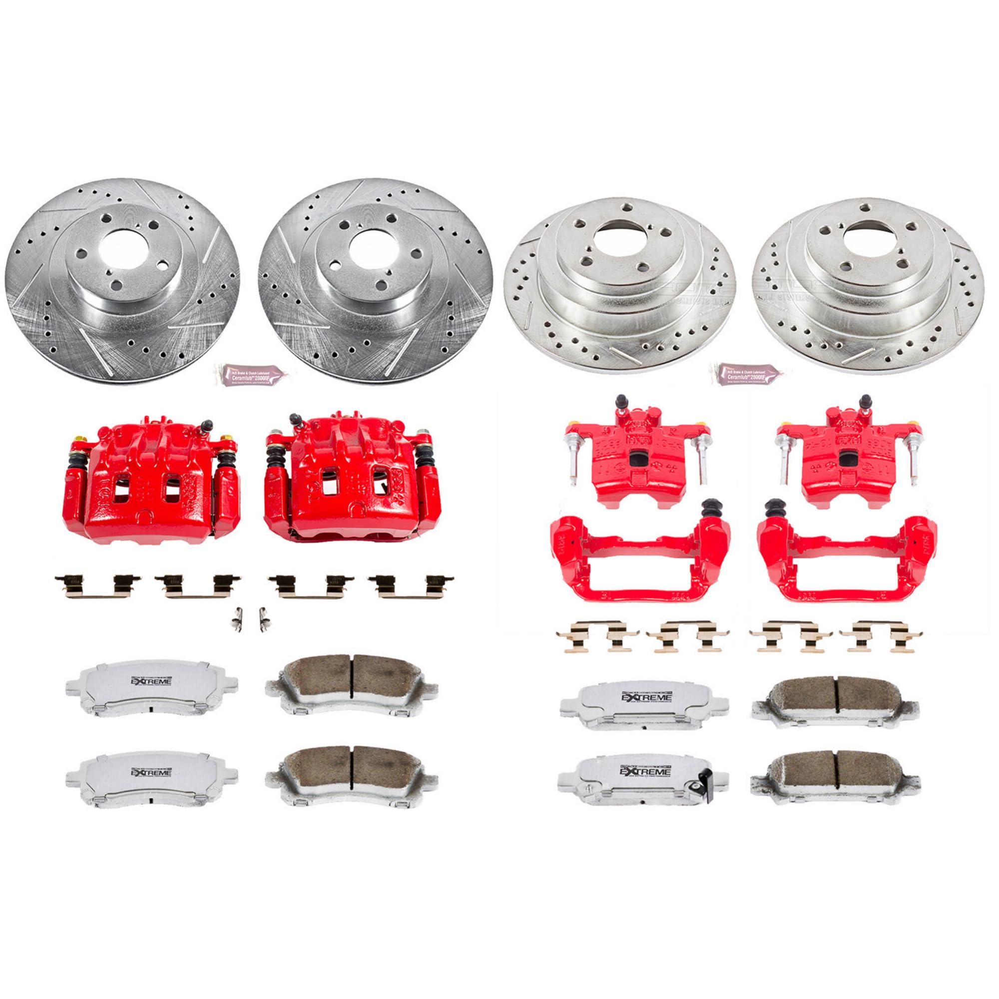 Power Stop Z26 KC2377-26 Front & Rear Street Warrior Brake Kit Subaru For Subaru Forester 2003 [Model Specific]