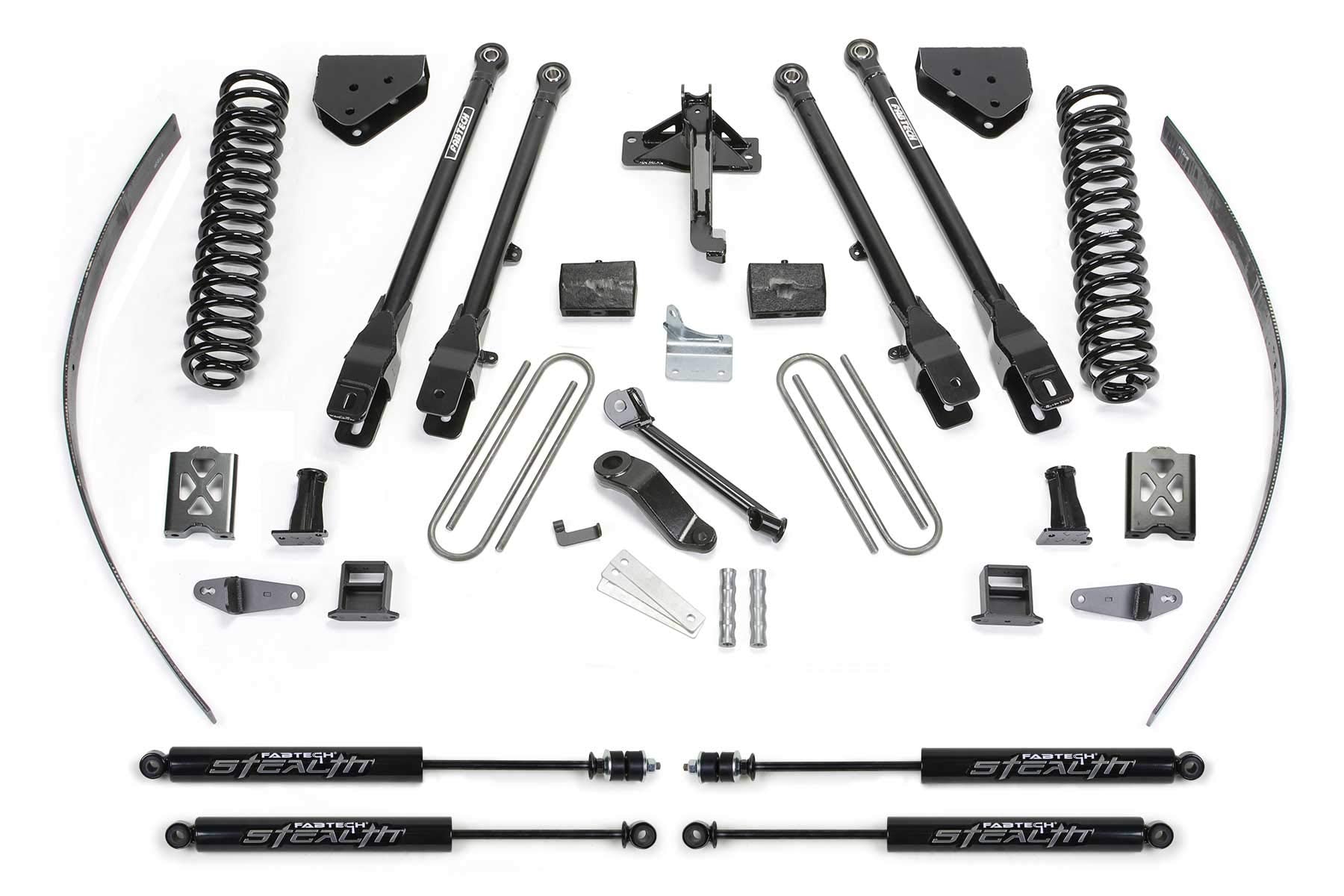 Fabtech 4 Link Lift System K2017M w/Stealth Monotube Shocks 8 in. Lift w/o Factory Overload