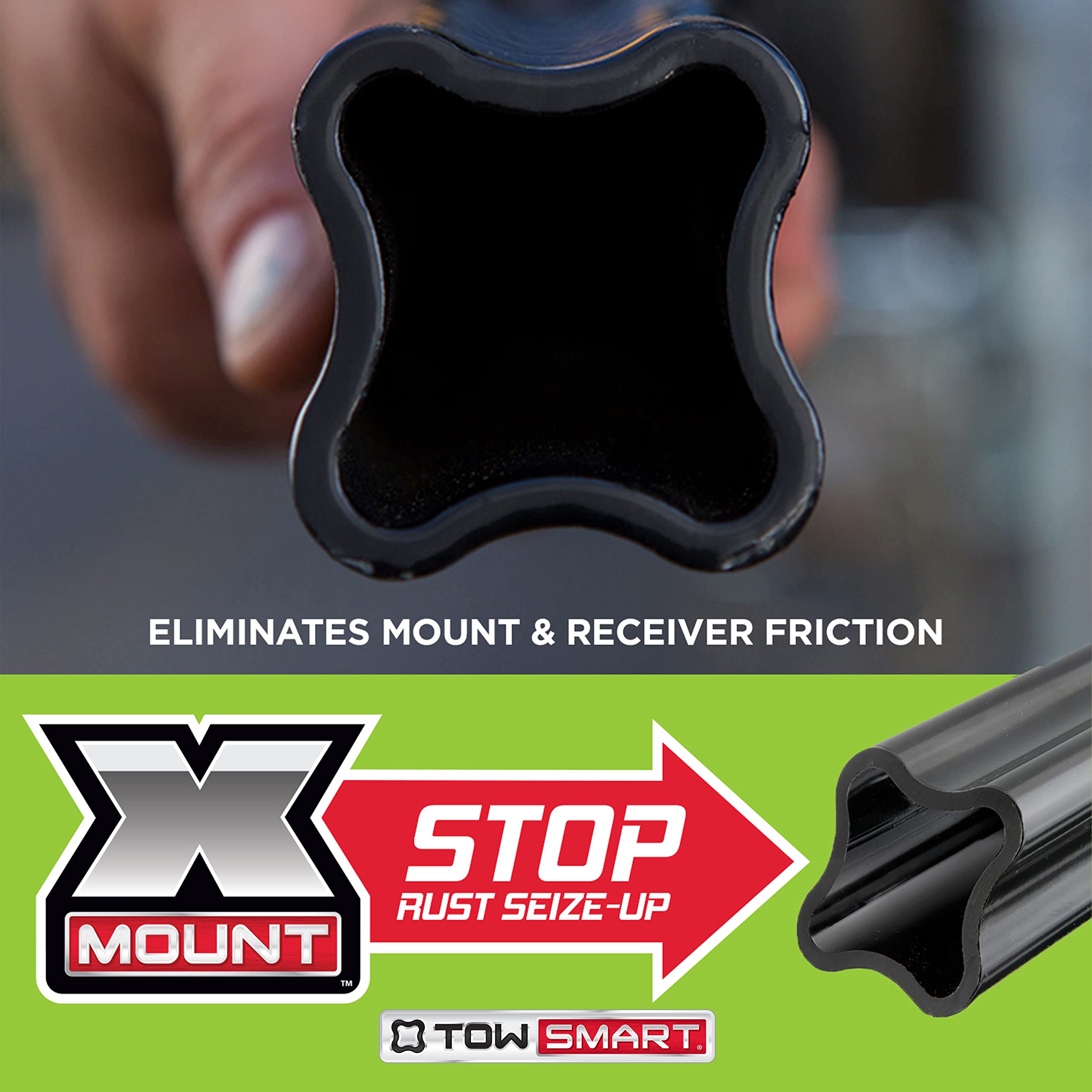 Class III TOWSMART, 5,000 lb., 3-1/4 in. Drop x 2 in. Rise x 1 in. Shank, X-Mount Trailer Hitch Ball Mount