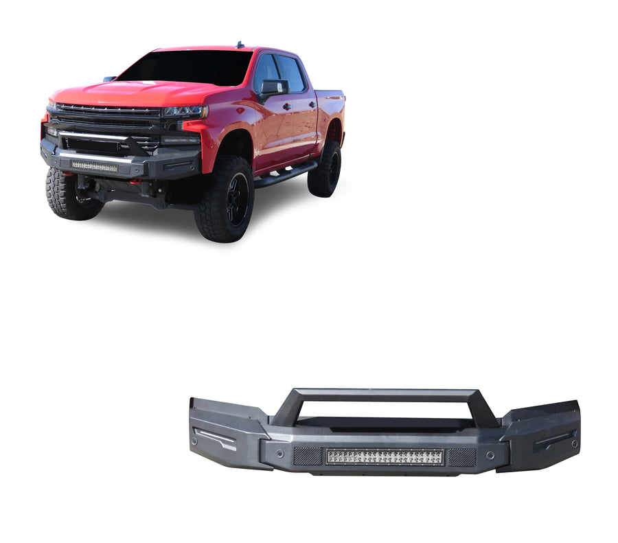 Armour II Black Horse Heavy Duty Modular Front Bumper Modular Matte Black Compatible with 2019-2021 Chevrolet Silverado 1500-AFB-SI20-K1