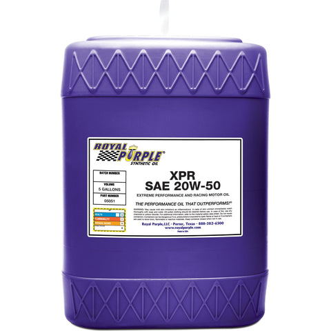 XPR 20W-50 Royal Purple Ultra-Light Extreme Performance Synthetic Racing Motor Oil - 5 Gallon