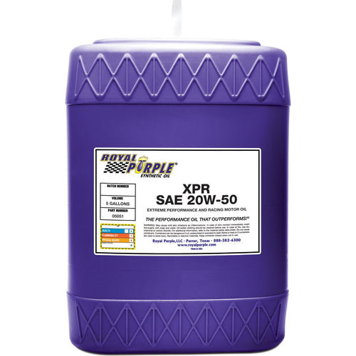 XPR 20W-50 Royal Purple Ultra-Light Extreme Performance Synthetic Racing Motor Oil - 5 Gallon