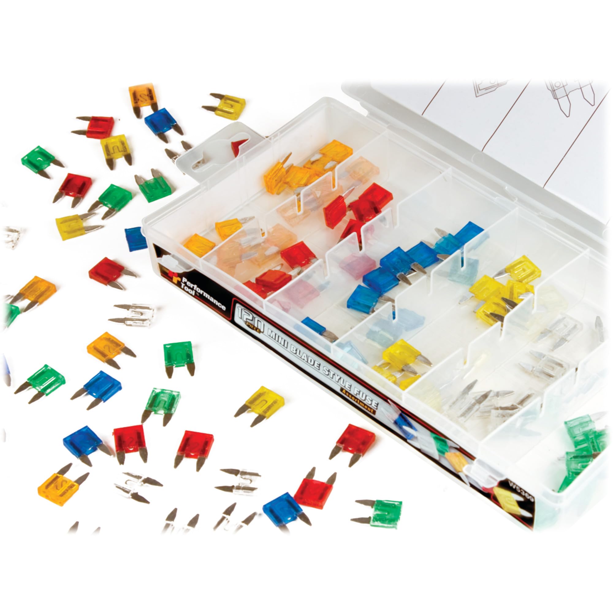 Performance Tool Mini Fuse Assortment W5369 - 120 Piece