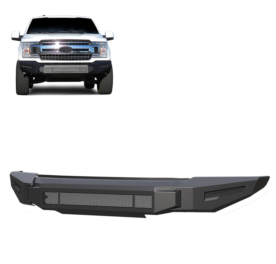 Armour II Heavy Duty Black Horse Modular Front Bumper Matte Black Compatible with 2018-2020 Ford F-150 (Excl. 2020 Diesel Model)-AFB-F119-BU