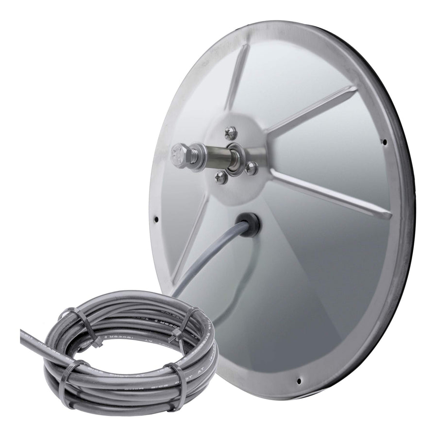 8-Inch RETRAC Stainless Steel Offset-Mount Heated Convex Mirror Head, Universal Driver or Passenger Side