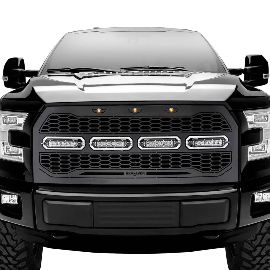 Revolver Series LED Grille Mild Steel Black Chrome Studs 1 Pc Replacement 6515741