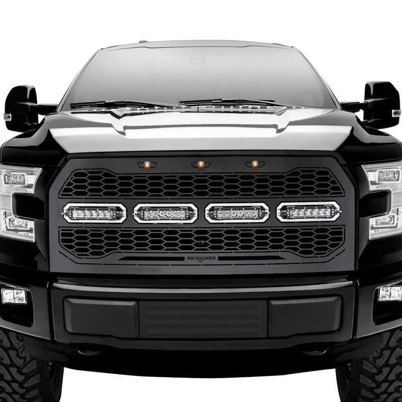 Revolver Series LED Grille Mild Steel Black Chrome Studs 1 Pc Replacement 6515741