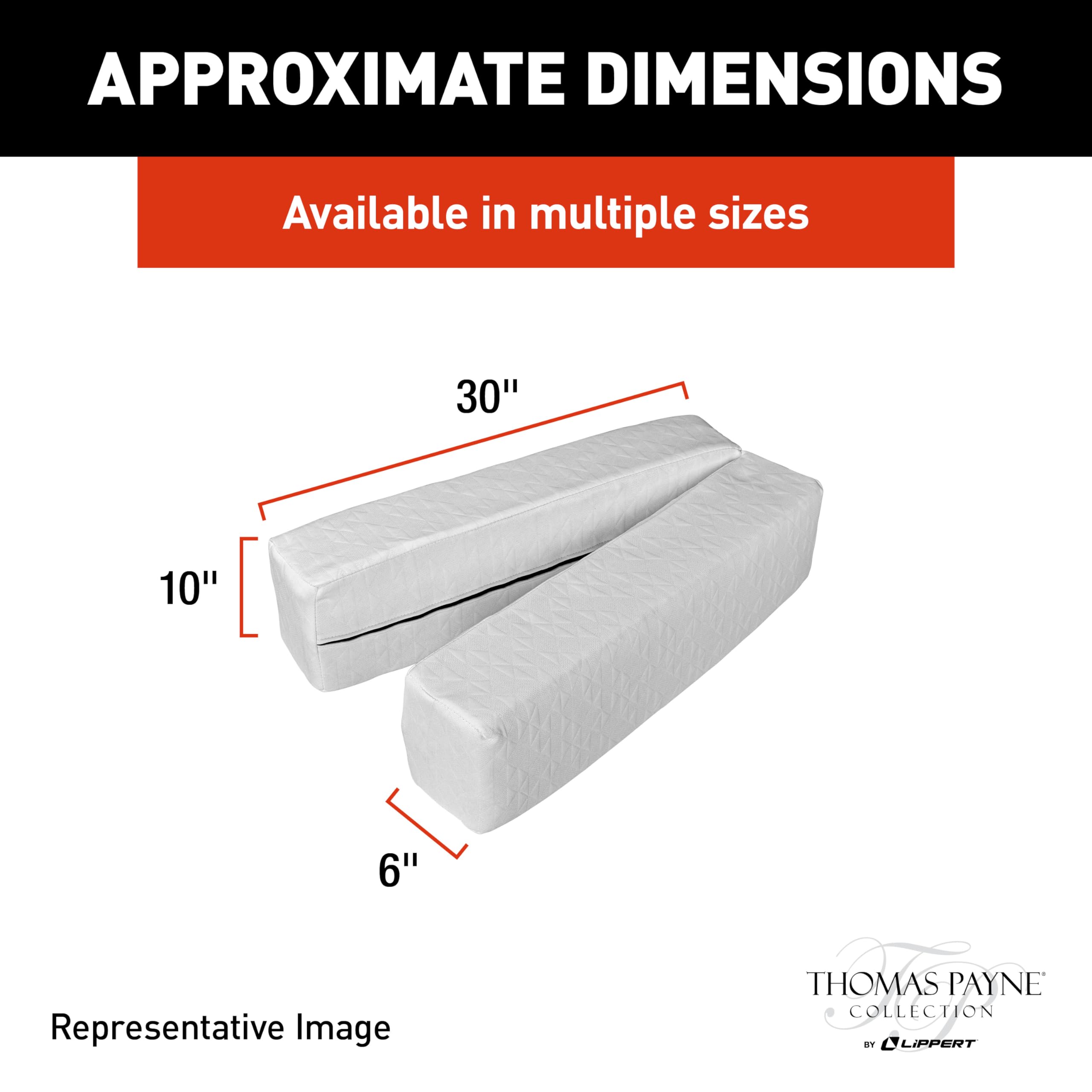 30" x 6" x 10" Thomas Payne Short Queen RV Bed Extender for Full-Size Queen Conversion, Made from Polyurethane and Synthetic Fiber, Includes Fabric Hinge, Removable Zippered Cover - 2022323582