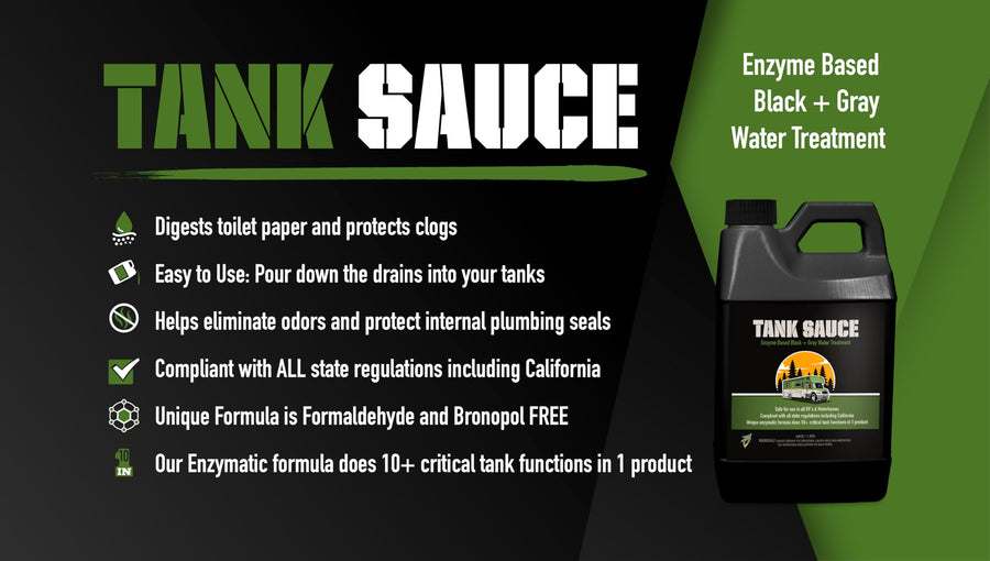 Bling Sauce Tank Sauce, Black and Gray Enzyme Based Water Treatment for RVs and Motorhomes, 64 oz.