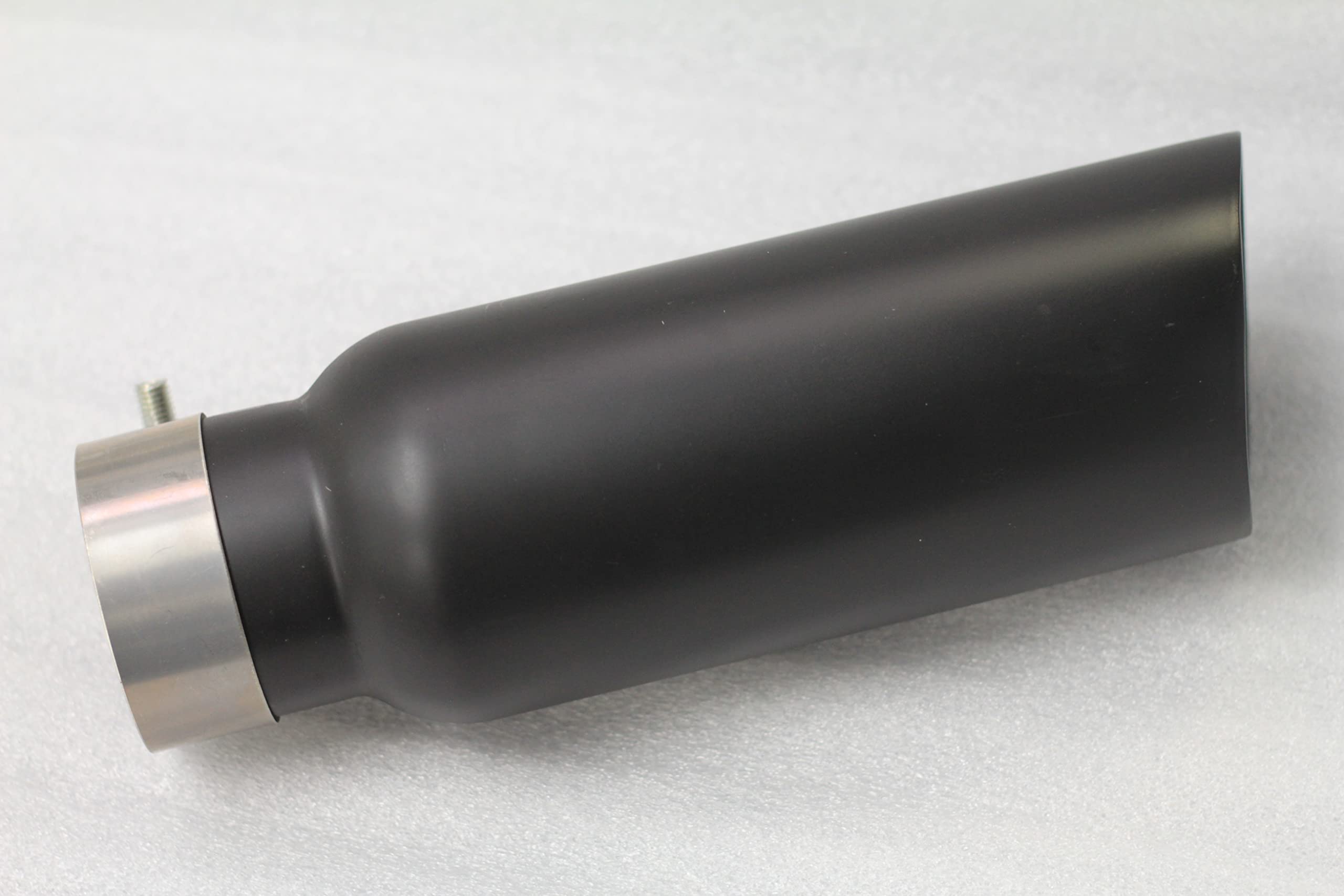 Exhaust Muffler Tip Black Horse, 3" inlet,4" outlet and 12" Length Double Wall Black Compatible with All Cars, Trucks and SUVs-MT-RR03BK