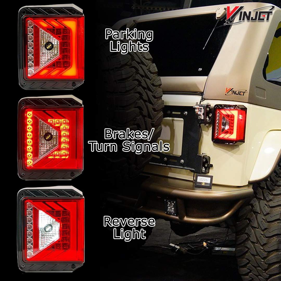 Renegade Series Winjet Compatible with [2007-2017 Jeep Wrangler] LED Tail Light… (Red)