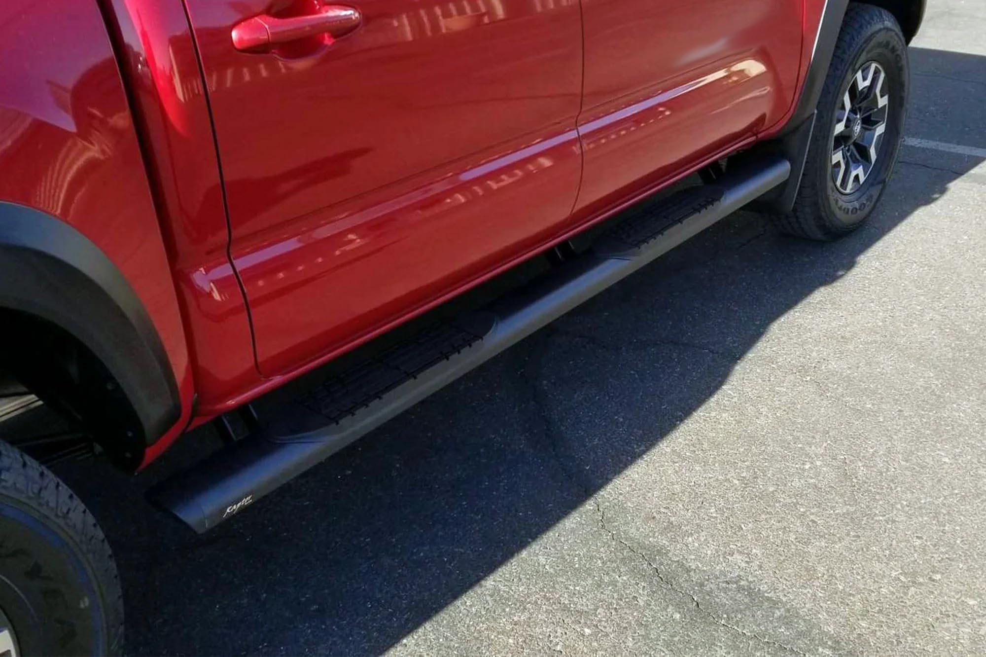 Running Boards Raptor Series Steps 5in Oval Style Black Aluminum Compatible with 05-23 Tacoma Double Cab