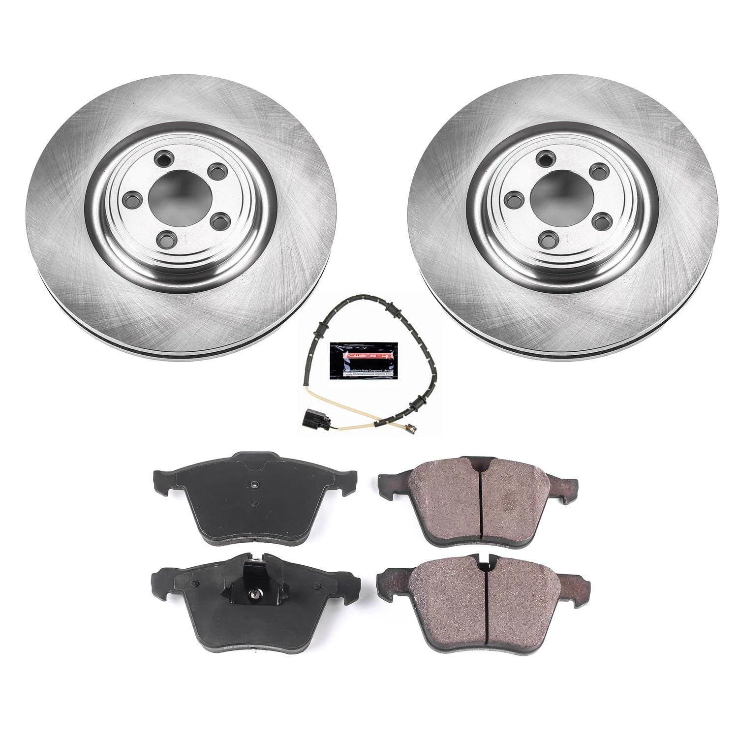 Power Stop KOE8037 Front Replacement Brake Kit-OE Brake Rotors & Ceramic Brake Pads For Jaguar F-Type 2014-2021 [Model Specific]