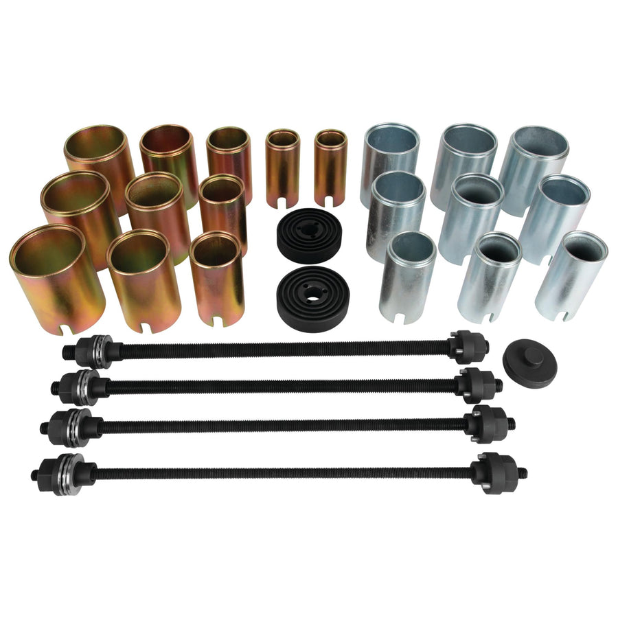 Bushing Installer and Removal Kit Performance Tool W89301 - Forcing Screws, Cups, Receivers, Shop Press Adapter, Suspension Service Kit