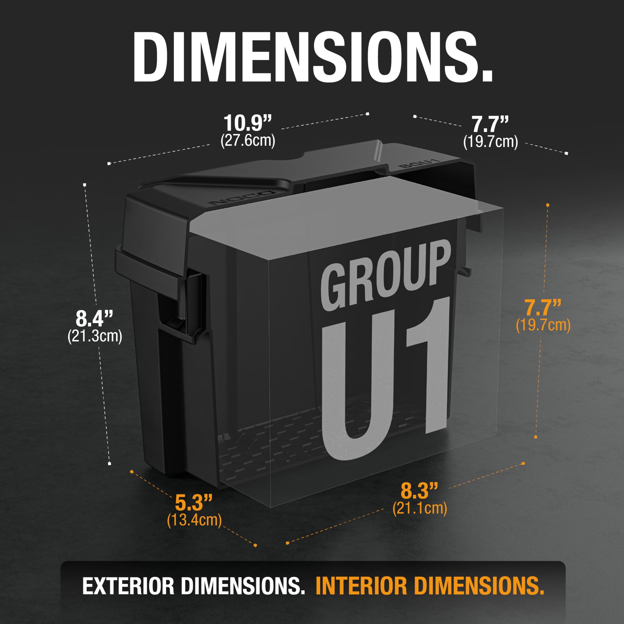 BGU1 NOCO Snap-Top Battery Box, Group U1 12V Battery Box for Lawn and Garden, Generators, Gate Openers and Equipment