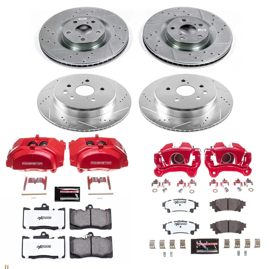 Power Stop Z26 KC6513-26, Front and Rear Caliper Kit-Brake Rotors, Carbon Ceramic Brake Pads, Calipers