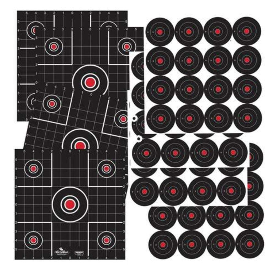 Birchwood Casey 12" Non-Adhesive Dirty Bird Splattering Practice Shooting Sight-in & Bull's-Eye Target Combo for Indoor and Outdoor Use