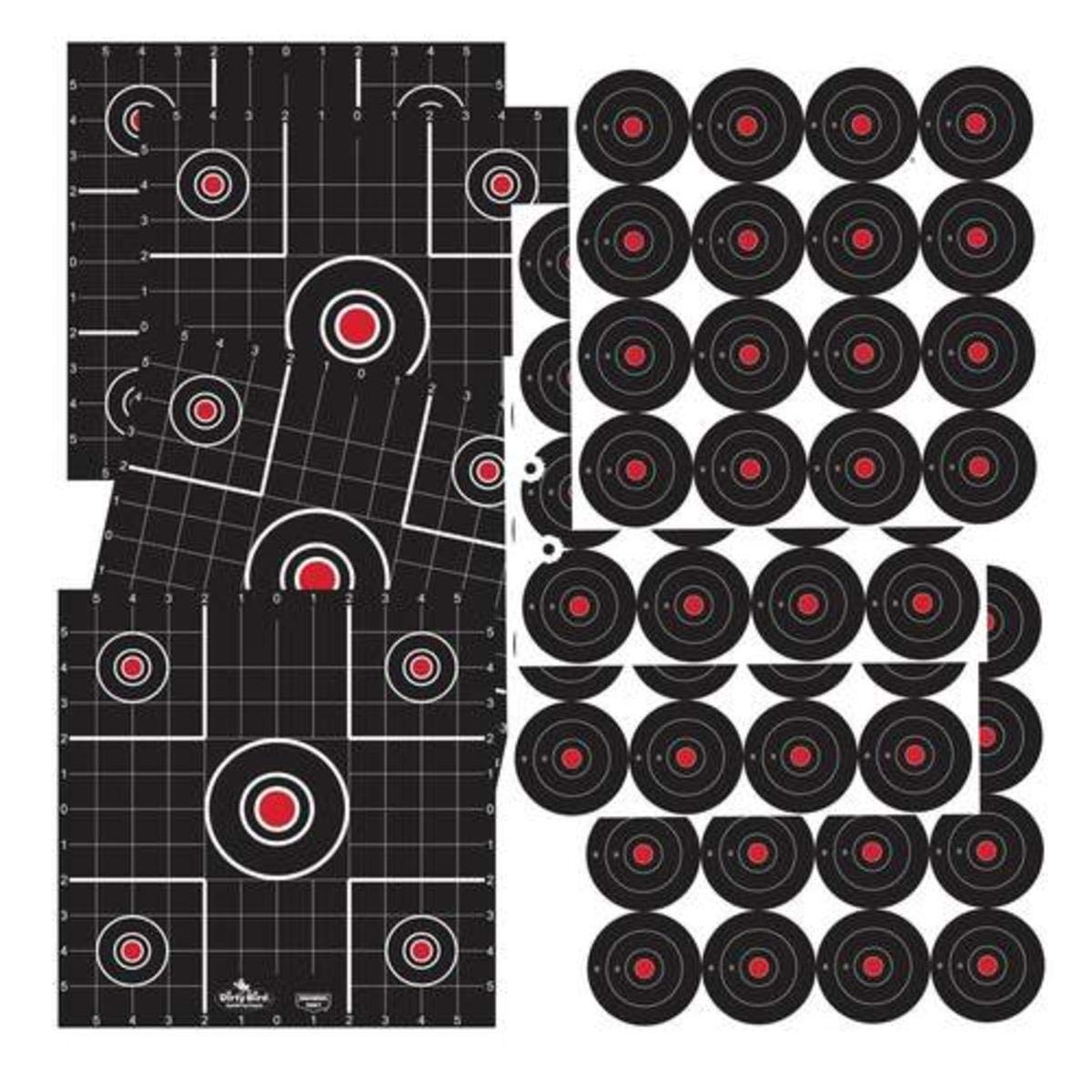 Birchwood Casey 12" Non-Adhesive Dirty Bird Splattering Practice Shooting Sight-in & Bull's-Eye Target Combo for Indoor and Outdoor Use