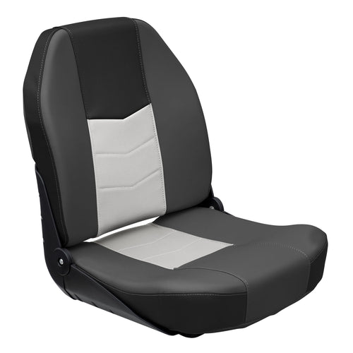 Quantum Series Wise Fold Down Fishing Boat Seat, Jazz Black/Marble Grey/Charcoal 3340-1788