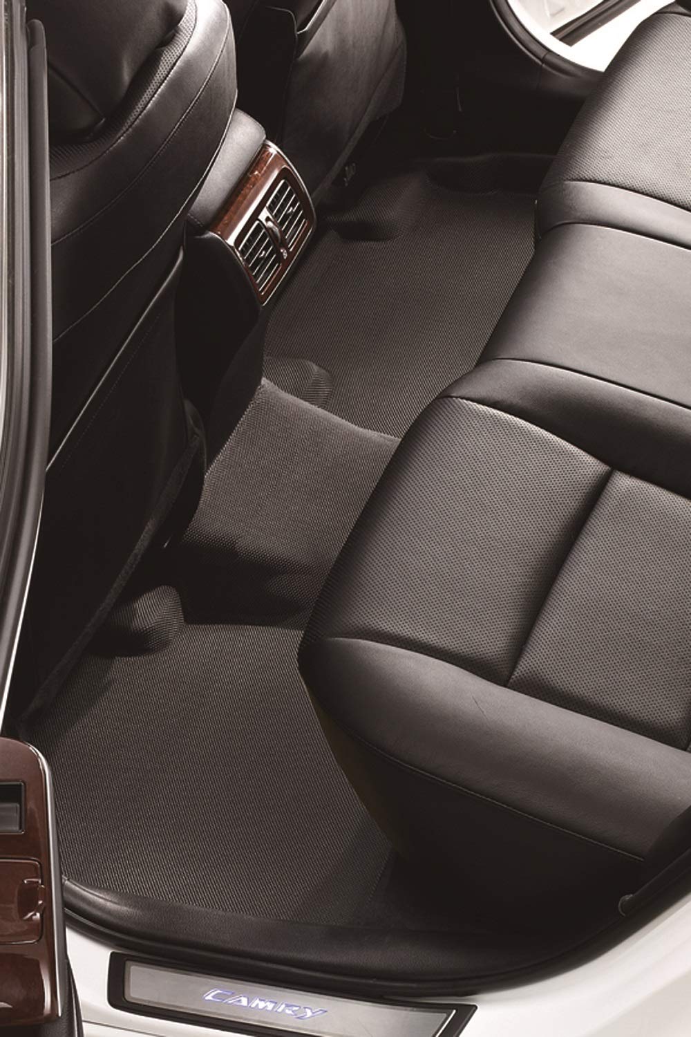 3D MAXpider Custom Fit Second Row All-Weather Floor Mats for Select Chevrolet Traverse/Buick Enclave Models - Kagu Rubber (Black)