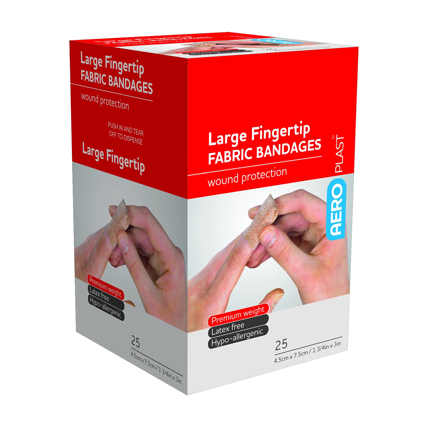 Aero Healthcare AEROPLAST Fabric Large Fingertip Bandage AFP450 25/Box, Pack of 1