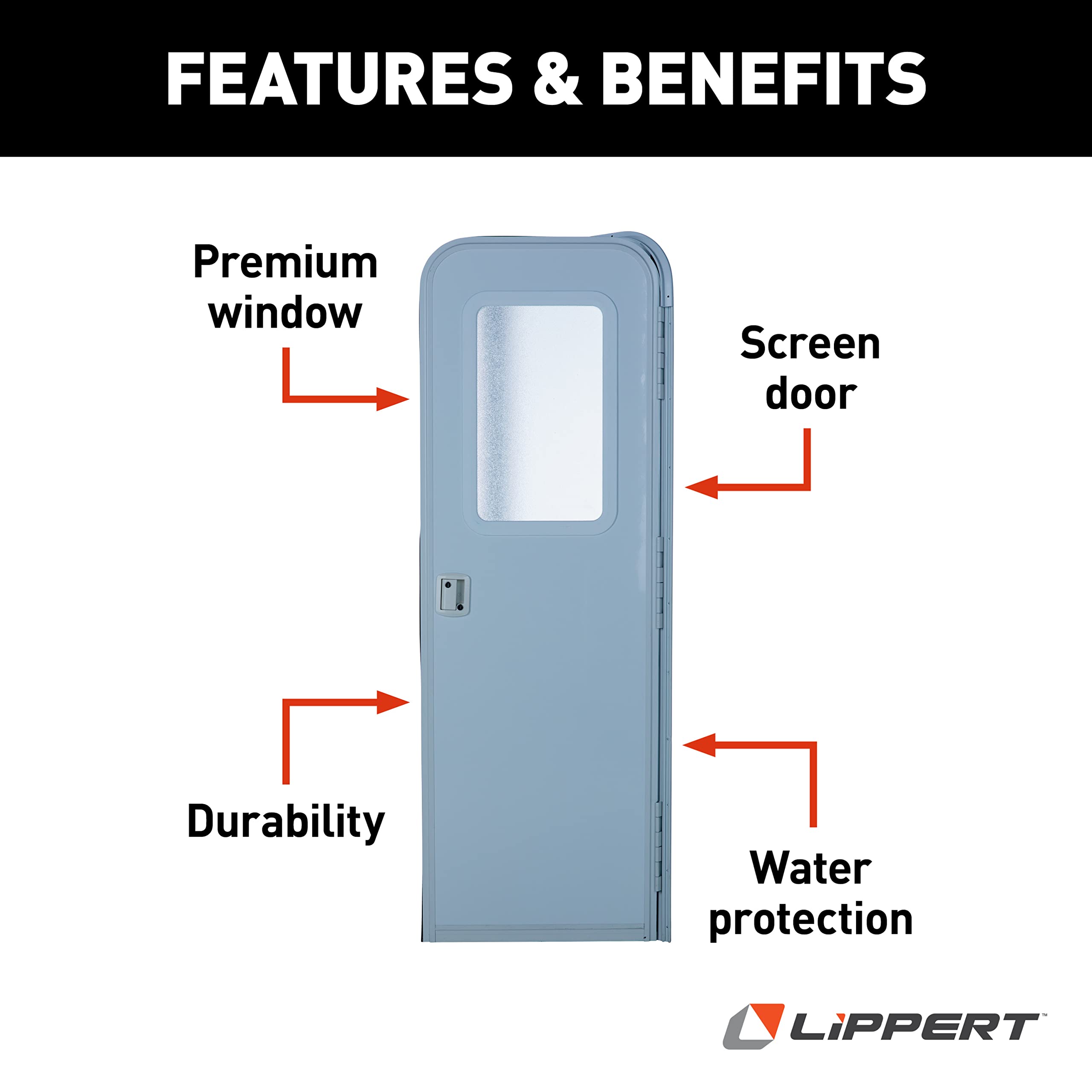 RV Radius Entry Door with Right Hinge and Screen Door