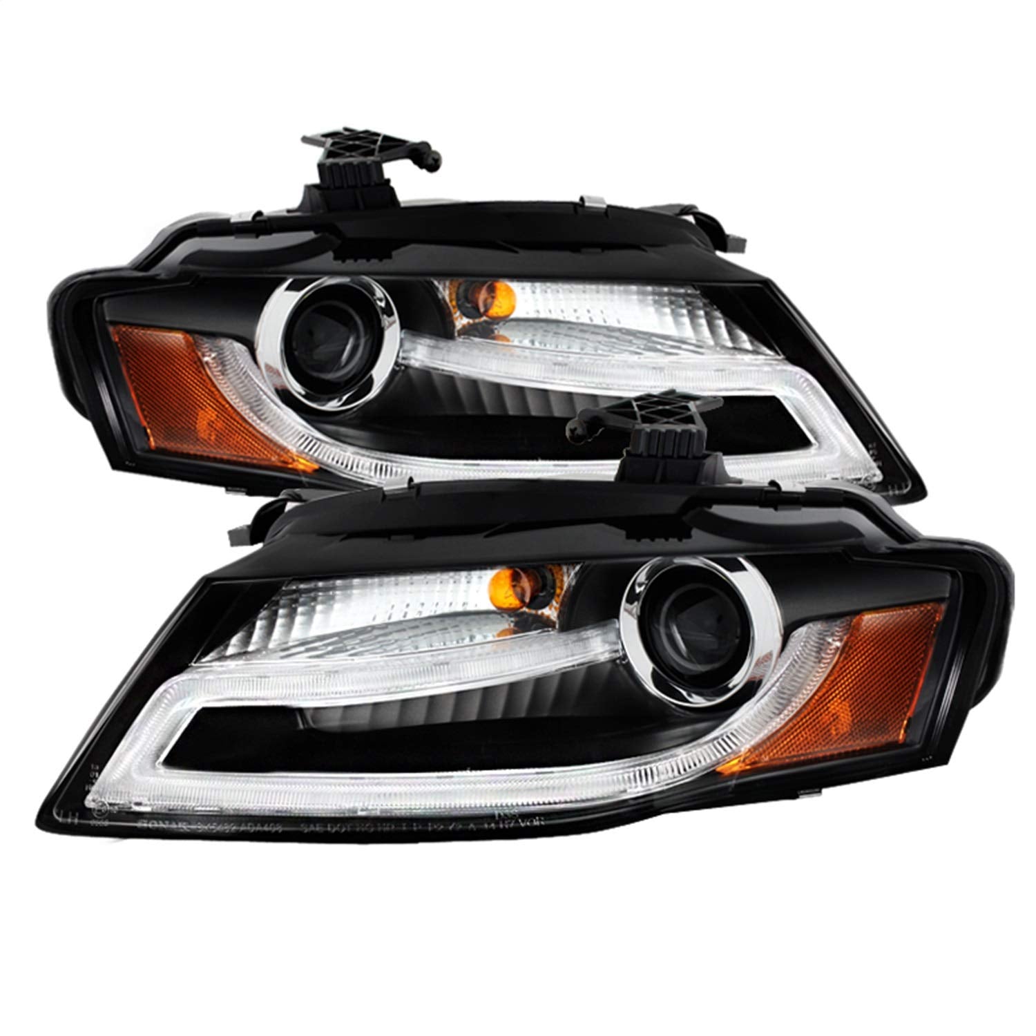 Audi A4 LED Halo Projector Headlight Spyder Auto PRO-YD-AA408-HID-DRL-BK
