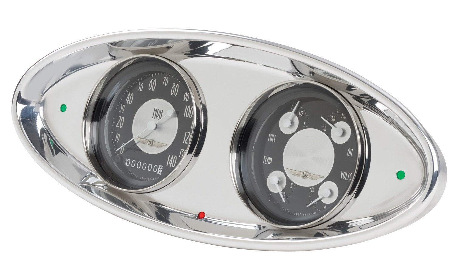3-3/8" Lokar BDI-9129 2 Gauge Satin Classic Instrument High Step Bezel Dash Insert