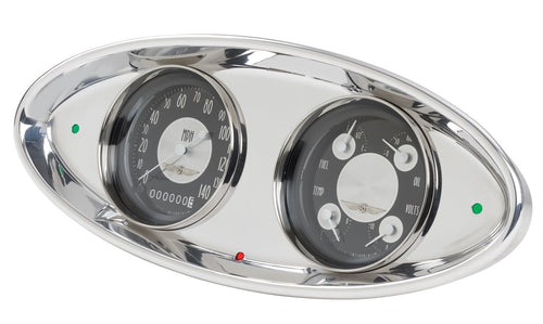 3-3/8" Lokar BDI-9129 2 Gauge Satin Classic Instrument High Step Bezel Dash Insert